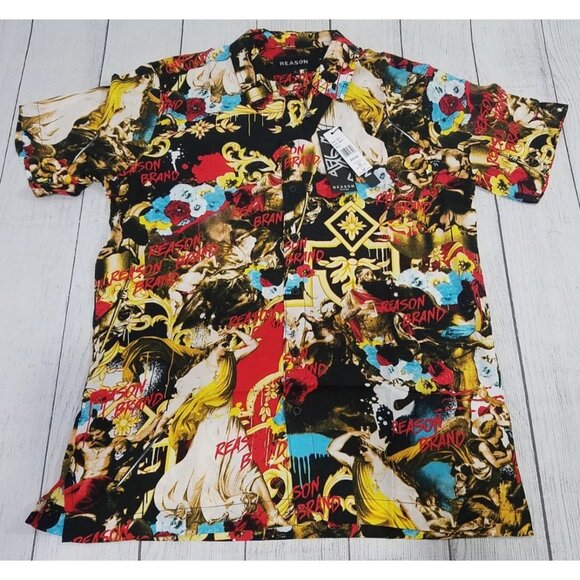 Reason King of Kings Button Up Shirt Mens Size Large - Picture 1 of 5